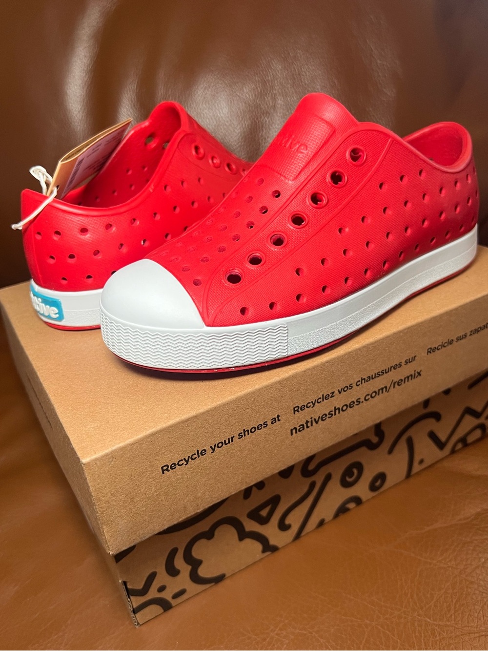 Native Shoes Toddler Size 11, 13 Red Slip-On Jefferson Water Friendly Summer